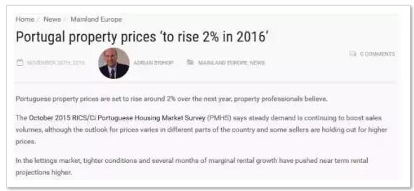 康联数据：葡萄牙房价趋势图及分析